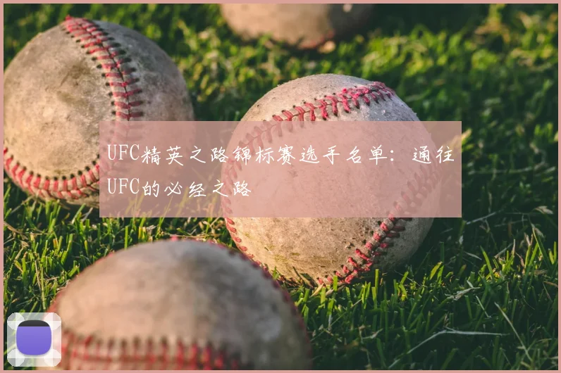 UFC精英之路锦标赛选手名单:通往UFC的必经之路